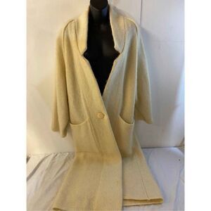 IB Duffusion Cream Wool & Mohair Coat rn#46561 Small Hong Kong